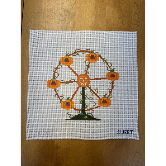 Pumpkin Ferris Wheel-13 mesh - Garden Gate Needlepoint