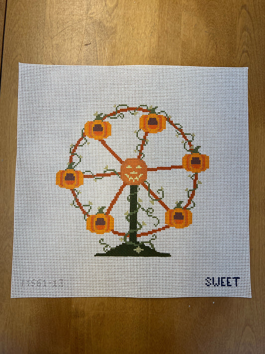 Pumpkin Ferris Wheel-13 mesh - Garden Gate Needlepoint