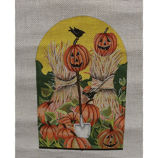 Pumpkin Field canvas - Garden Gate Needlepoint