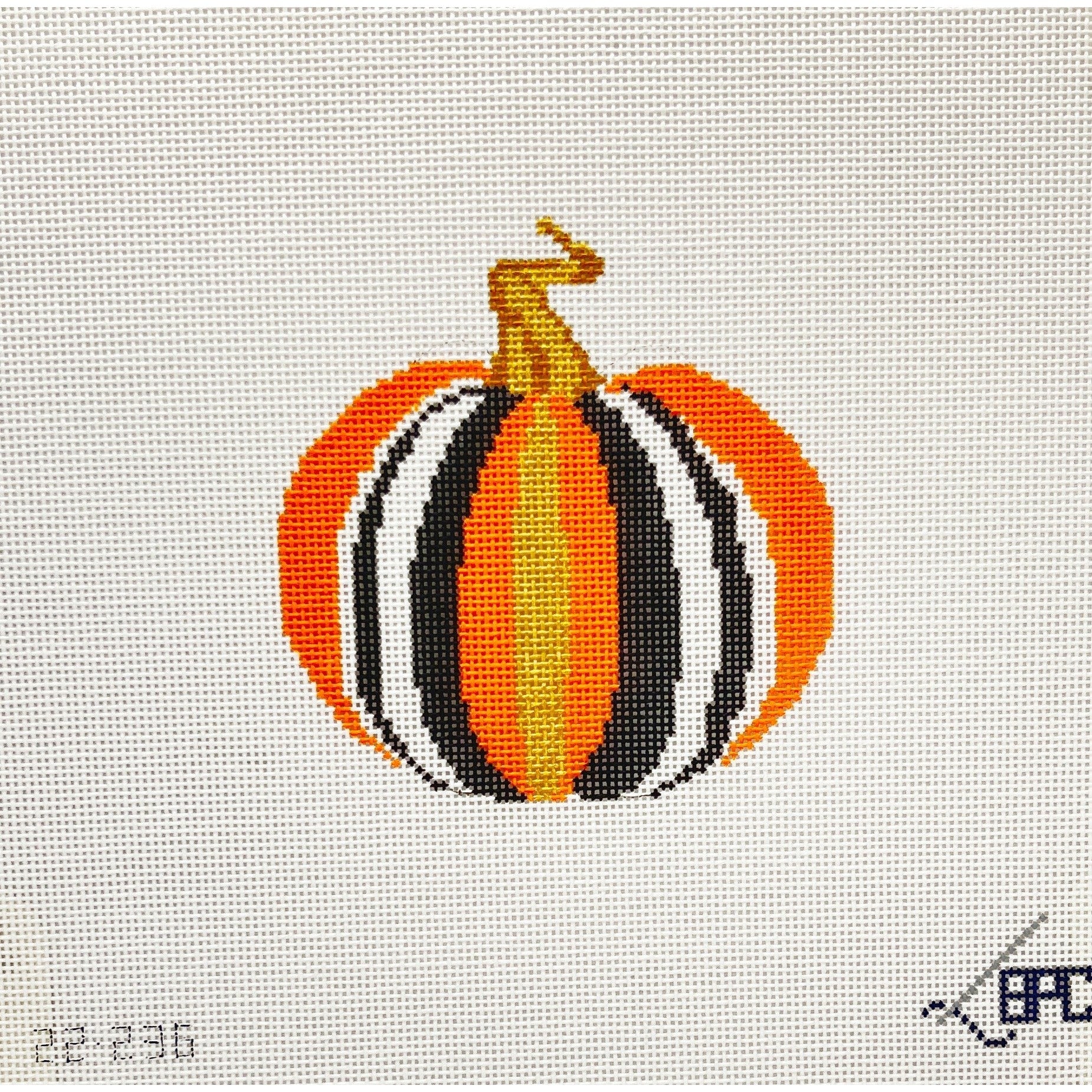 Pumpkin - stripe - Garden Gate Needlepoint