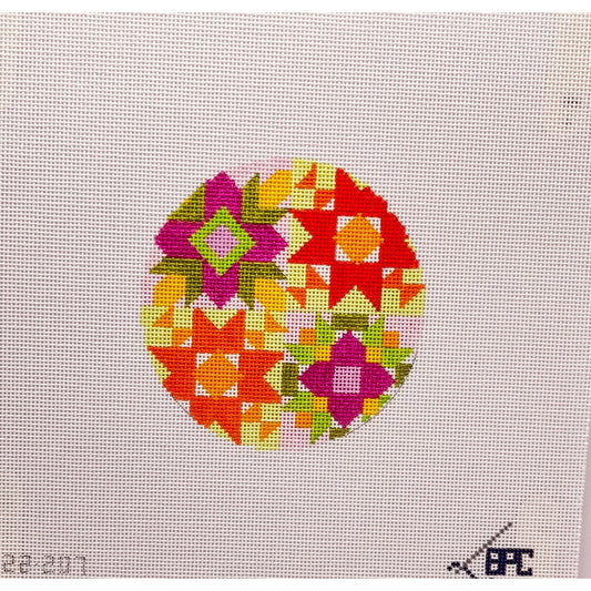 Quilt 4” round - Garden Gate Needlepoint