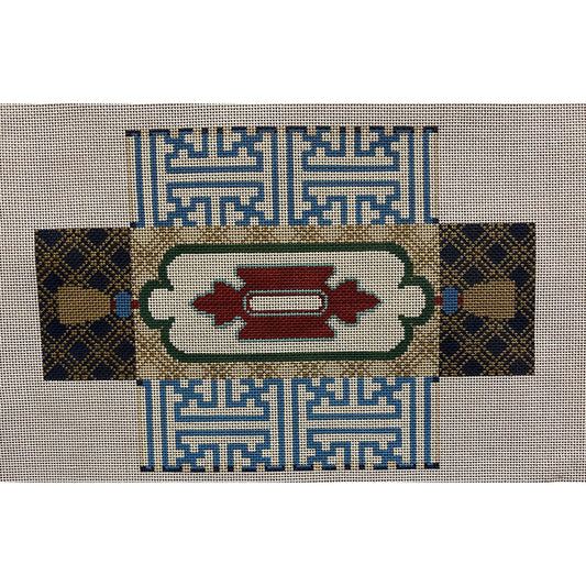 Red & Blue Brick Cover Canvas - Garden Gate Needlepoint
