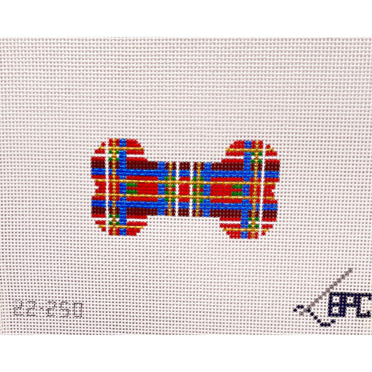 Red/Blue Plaid dog bone - Garden Gate Needlepoint