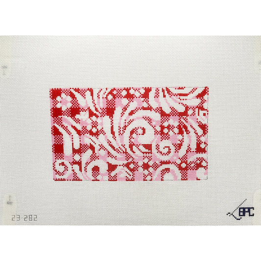 Red/Pink Check Purse Insert - Garden Gate Needlepoint