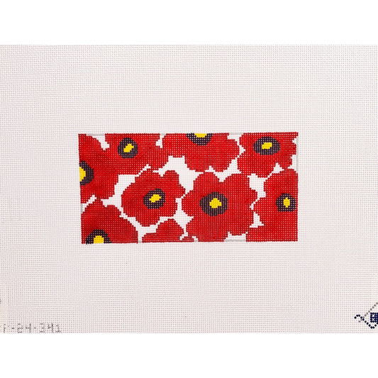 Red Poppy Rectangle 13 Mesh - Garden Gate Needlepoint