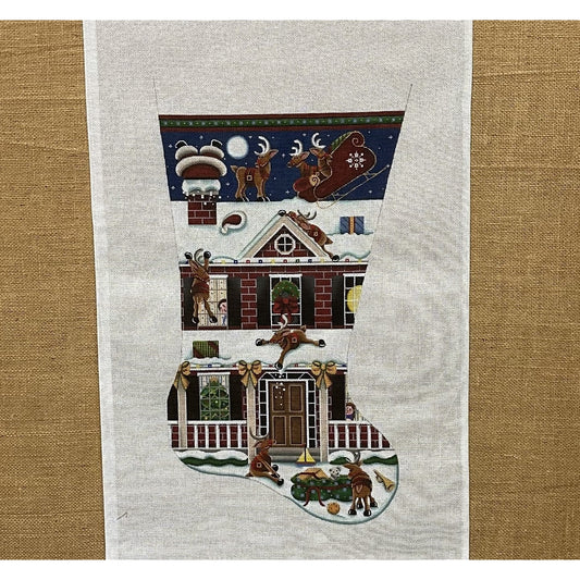 Reindeers Stocking - Garden Gate Needlepoint
