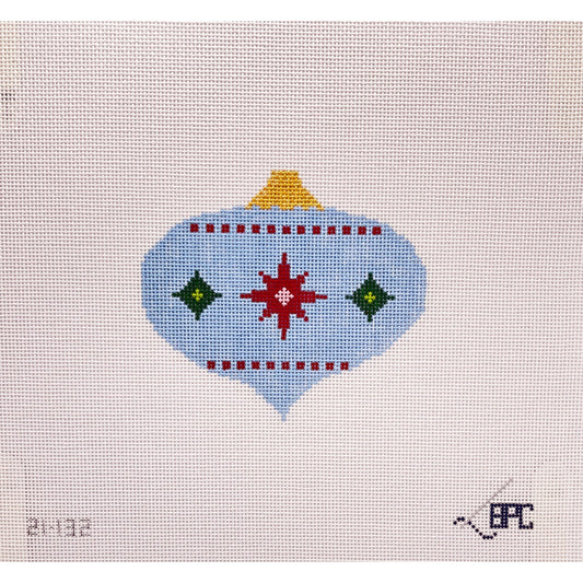 Retro Blue Ornament - Garden Gate Needlepoint