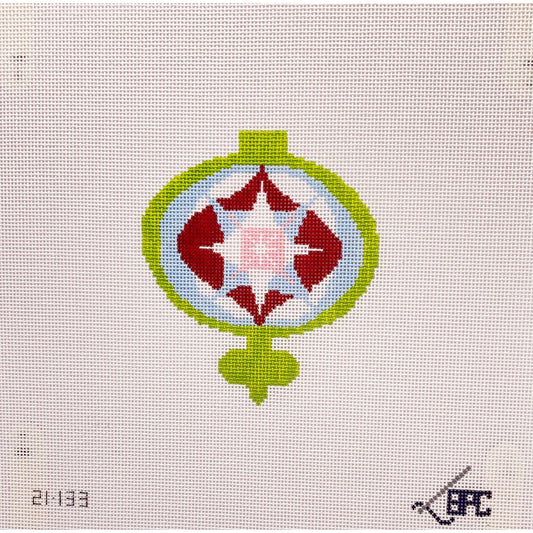 Retro Lime Ornament - Garden Gate Needlepoint