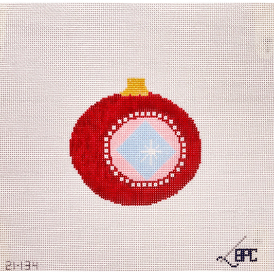 Retro Red Ornament - Garden Gate Needlepoint