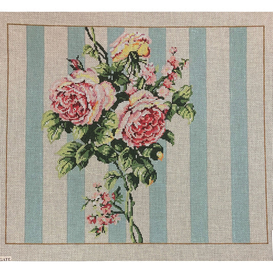 Romantic Rose Canvas - Garden Gate Needlepoint