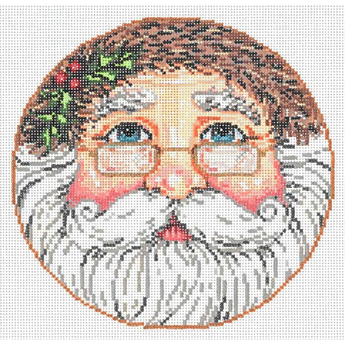 Santa Round - Garden Gate Needlepoint
