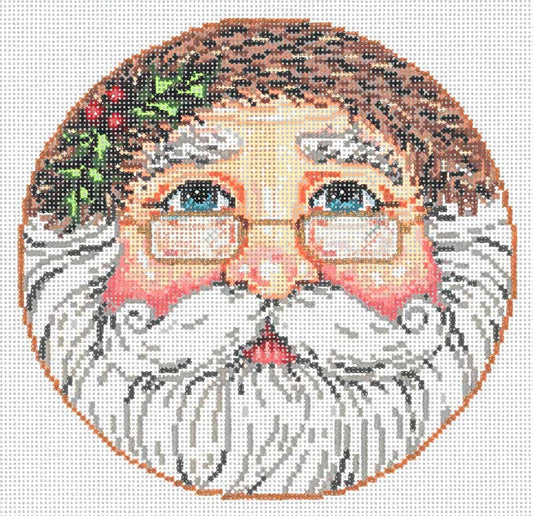 Santa Round - Garden Gate Needlepoint