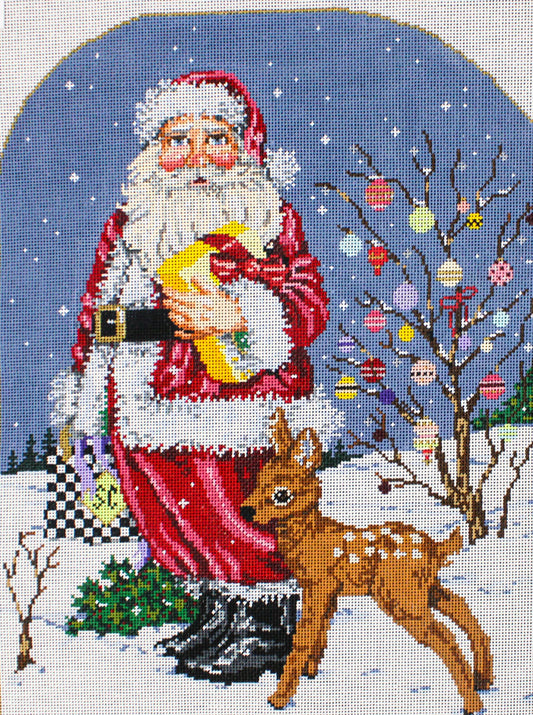 Santa Shopps! - Garden Gate Needlepoint