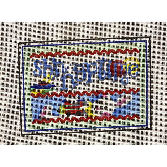 Shh Napping Canvas - Garden Gate Needlepoint
