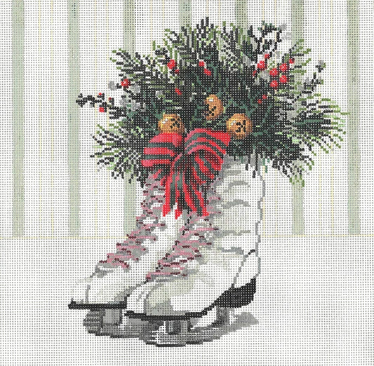 Silver Skates - Garden Gate Needlepoint