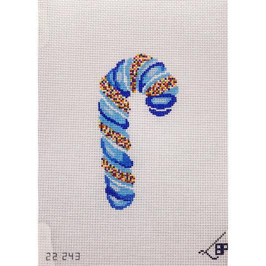 Sprinkle Candy Cane Blue - Garden Gate Needlepoint