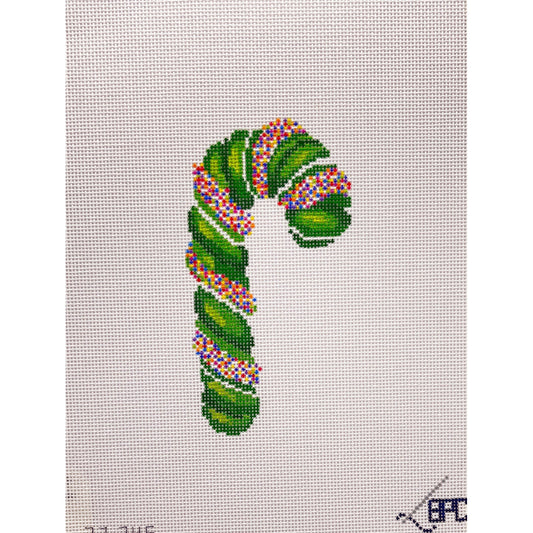 Sprinkle Candy Cane Green - Garden Gate Needlepoint