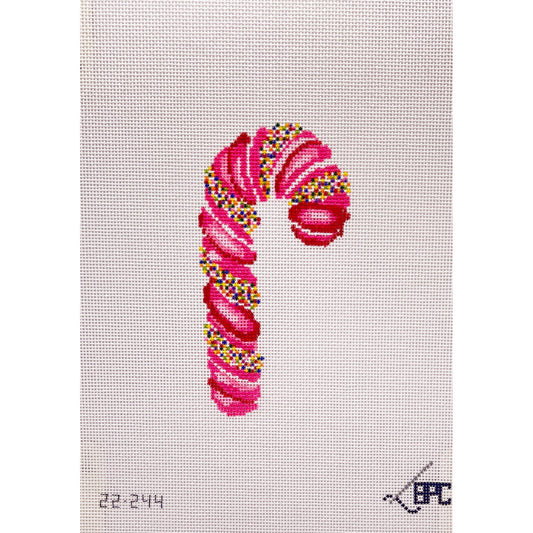 Sprinkle Candy Cane Pink - Garden Gate Needlepoint