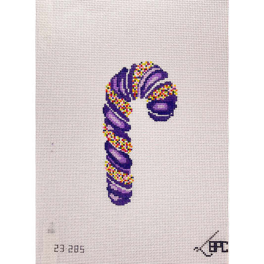 Sprinkle Candy Cane Purple - Garden Gate Needlepoint