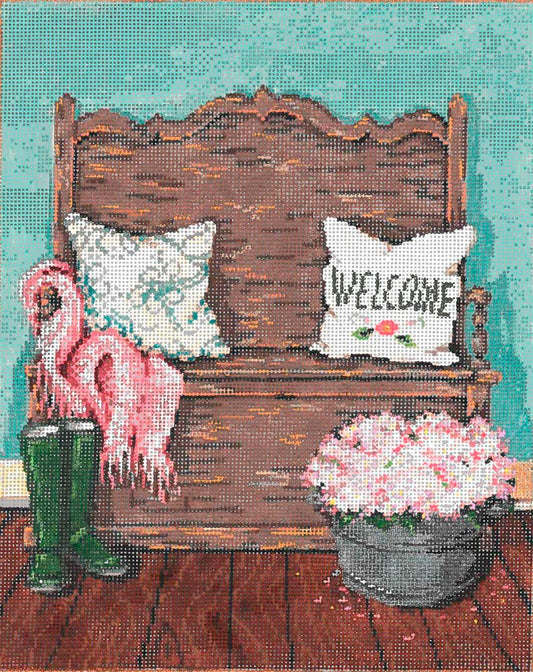 Stay Awhile - Garden Gate Needlepoint