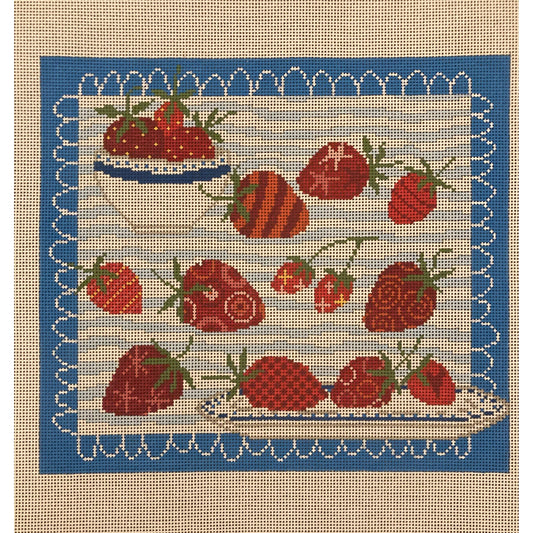 Straverries Canvas - Garden Gate Needlepoint