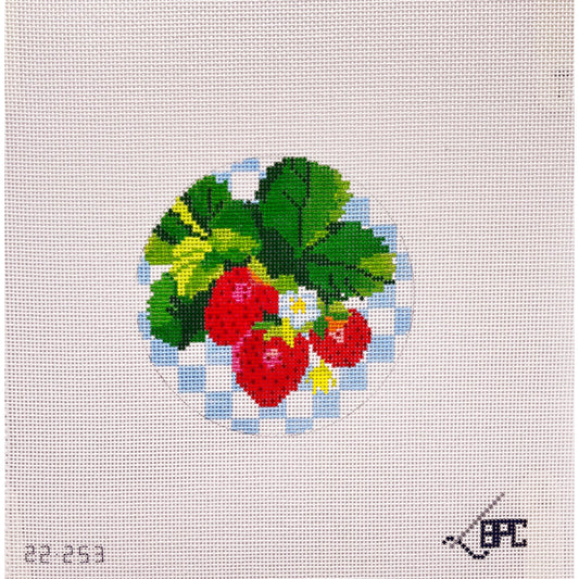 Strawberries 4"� round - Garden Gate Needlepoint