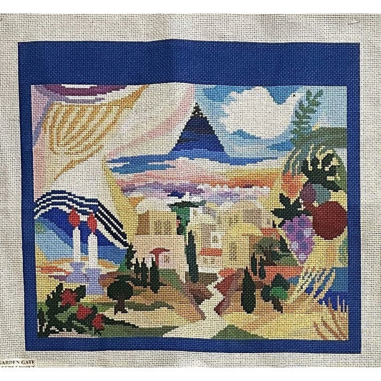 Tallit Bag 2 Canvas - Garden Gate Needlepoint