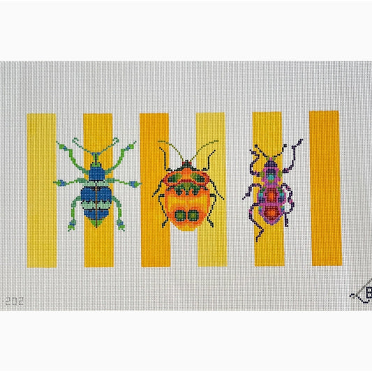 Three Bugs with Stripes - Garden Gate Needlepoint