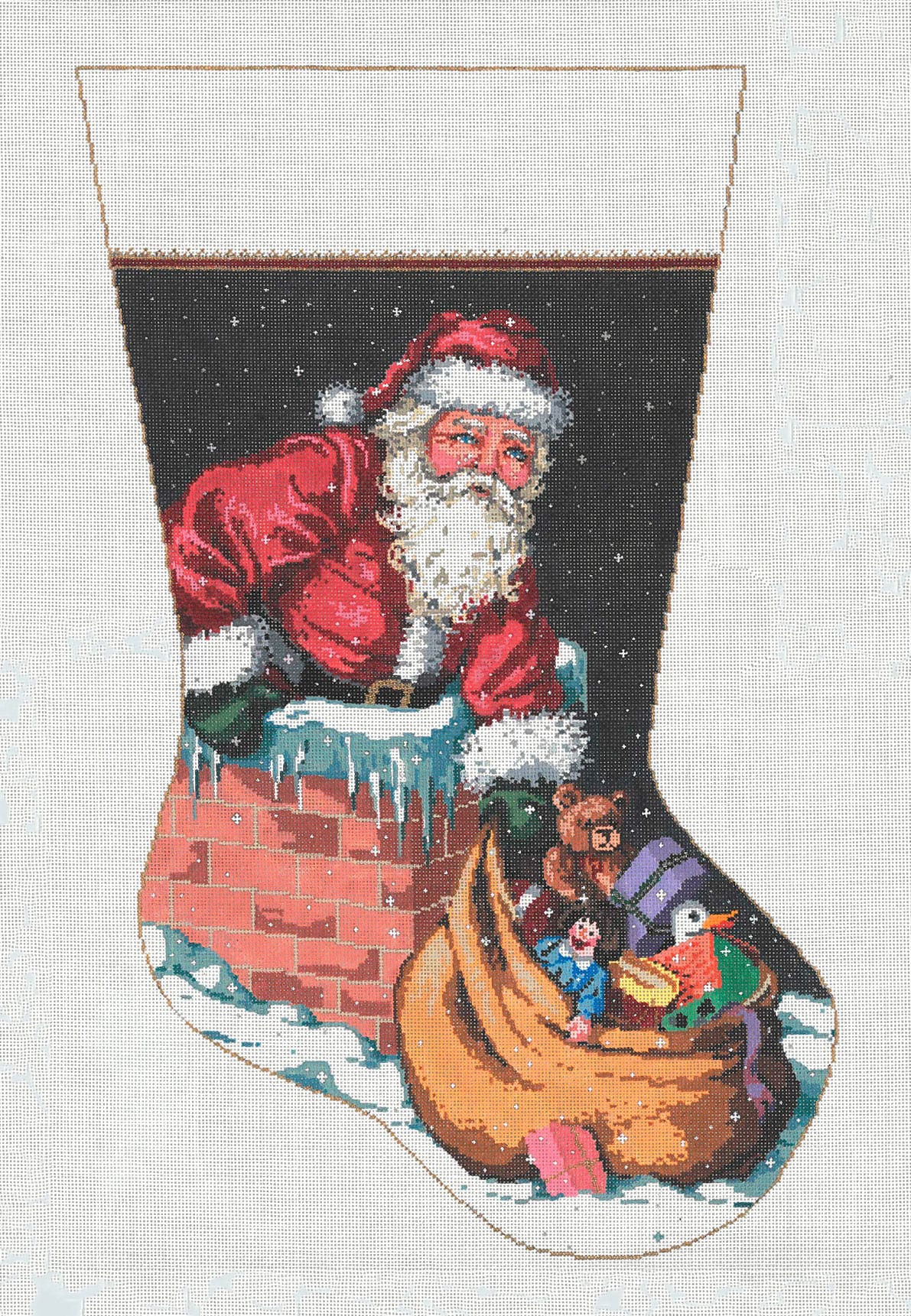 Up on the Roof Stocking - Garden Gate Needlepoint