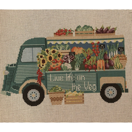 Veggie Truck Canvas - Garden Gate Needlepoint