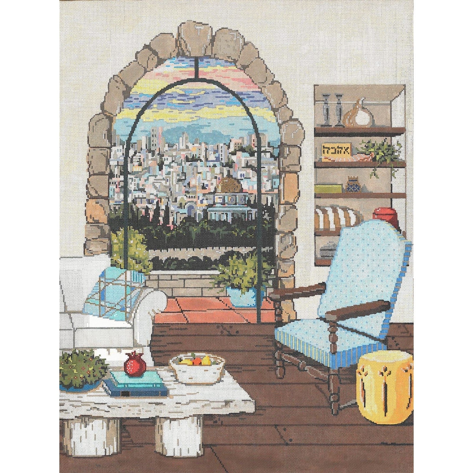 View of Jerusalem - Garden Gate Needlepoint