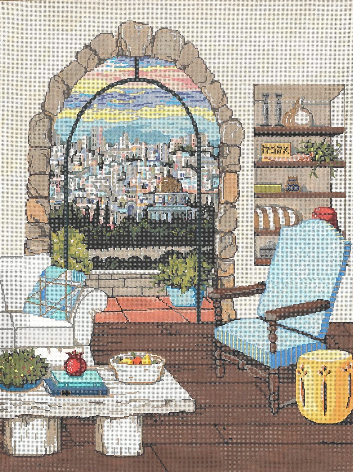 View of Jerusalem - Garden Gate Needlepoint