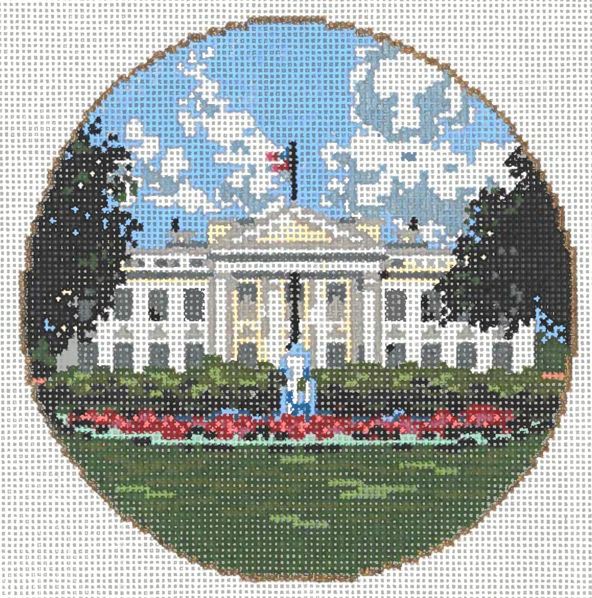 White House - Garden Gate Needlepoint