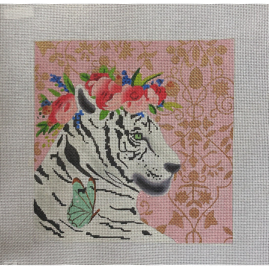 White Tiger Canvas - Garden Gate Needlepoint