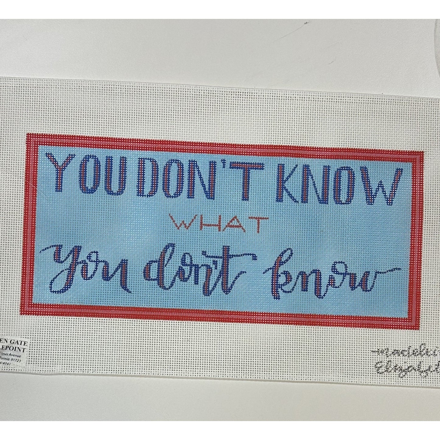 You Don't Know Canvas - Garden Gate Needlepoint