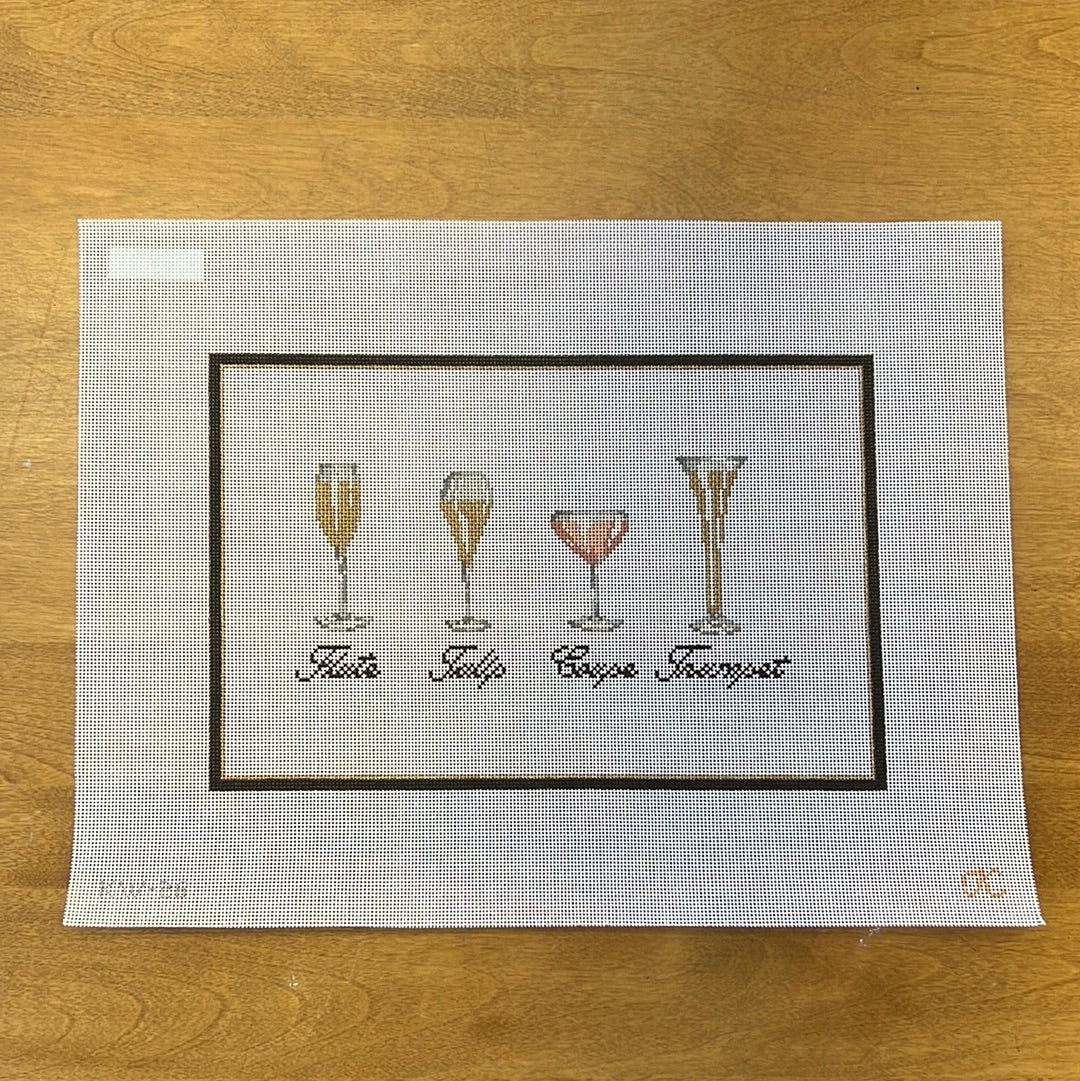 Champagne Glasses - Garden Gate Needlepoint